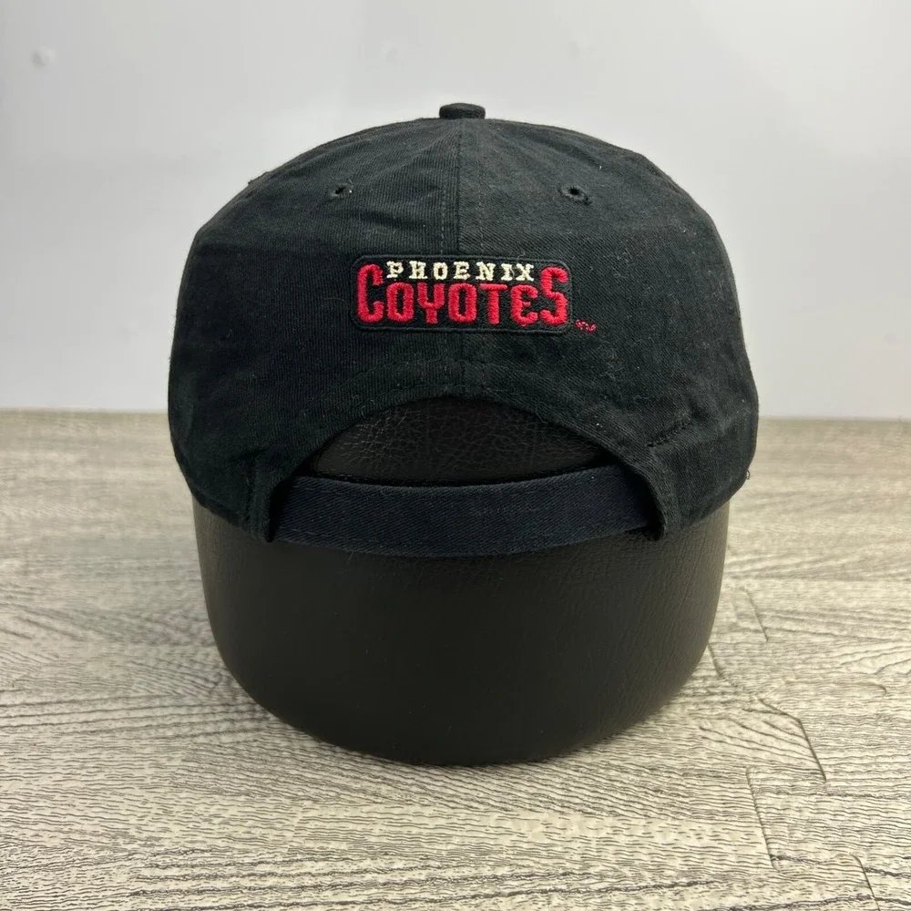 Vintage‎ 90s Phoenix Coyotes Hat Cap Strap Back Adjustable Black Jeremy Roenick